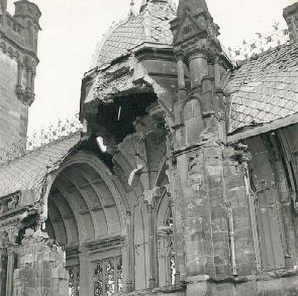 Zerstörung-quadr Zerstörung der Kunsthalle im zweiten Weltkrieg